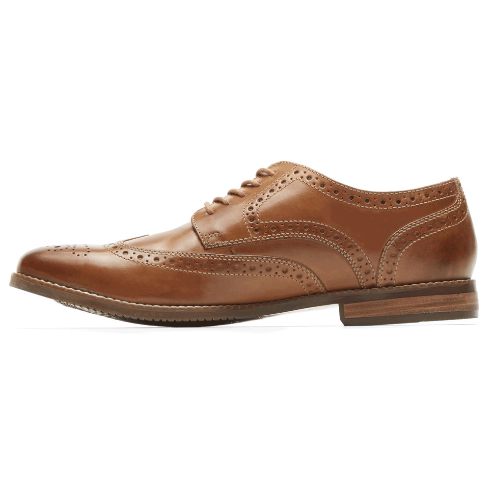 ロック ポート ウォーキング シューズ メンズ ブラウン - Style Purpose Wingtip - BUI670431